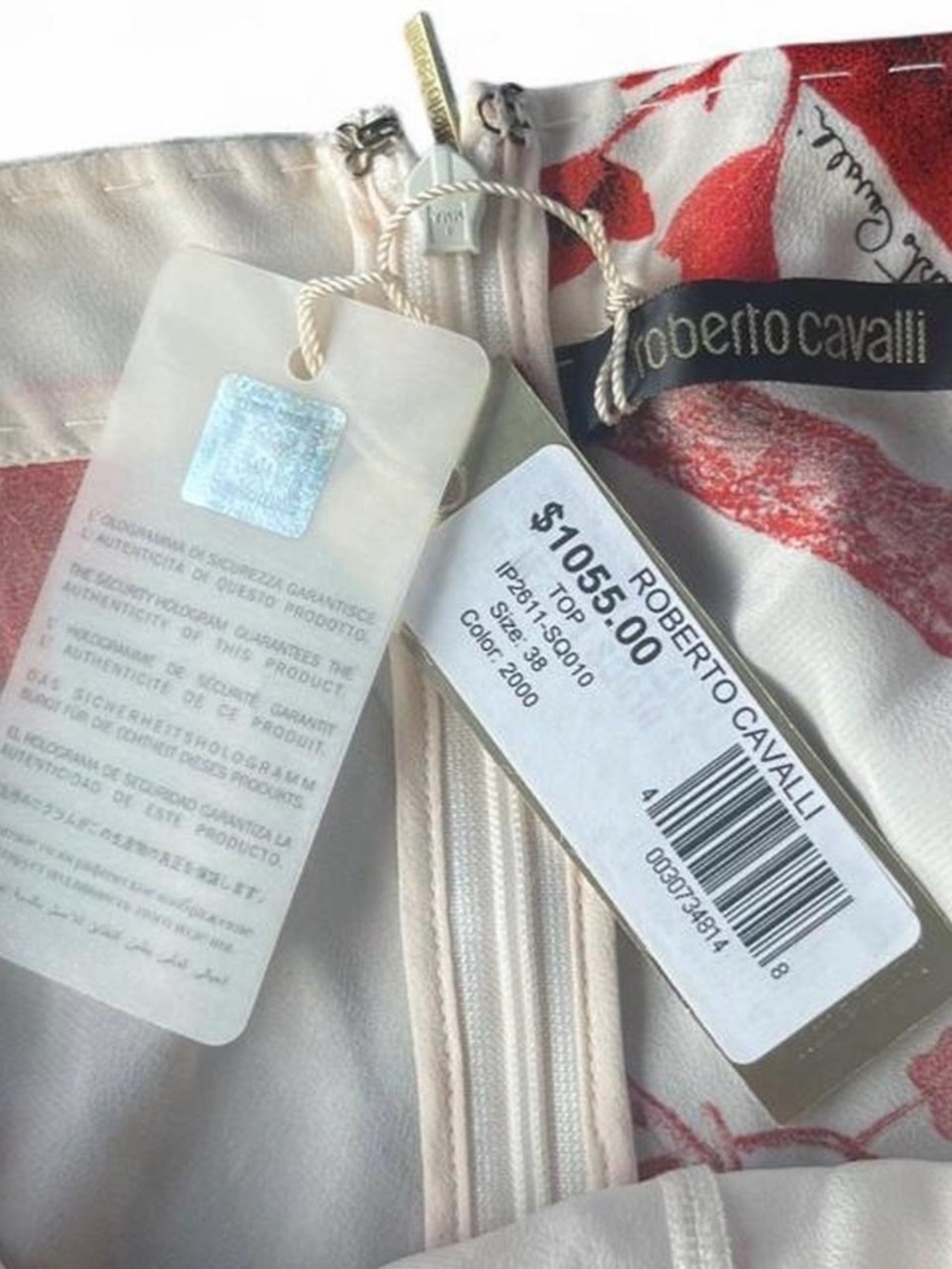 Deadstock Vintage Archival Roberto Cavalli Silk Top NWT SS2006 IT38 - Picture 2 of 7